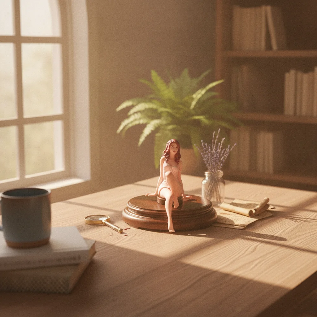 Sitting Woman Figurine 1/24 Scale Realistic Detail Miniature Figure for Diorama or Shelf Decor