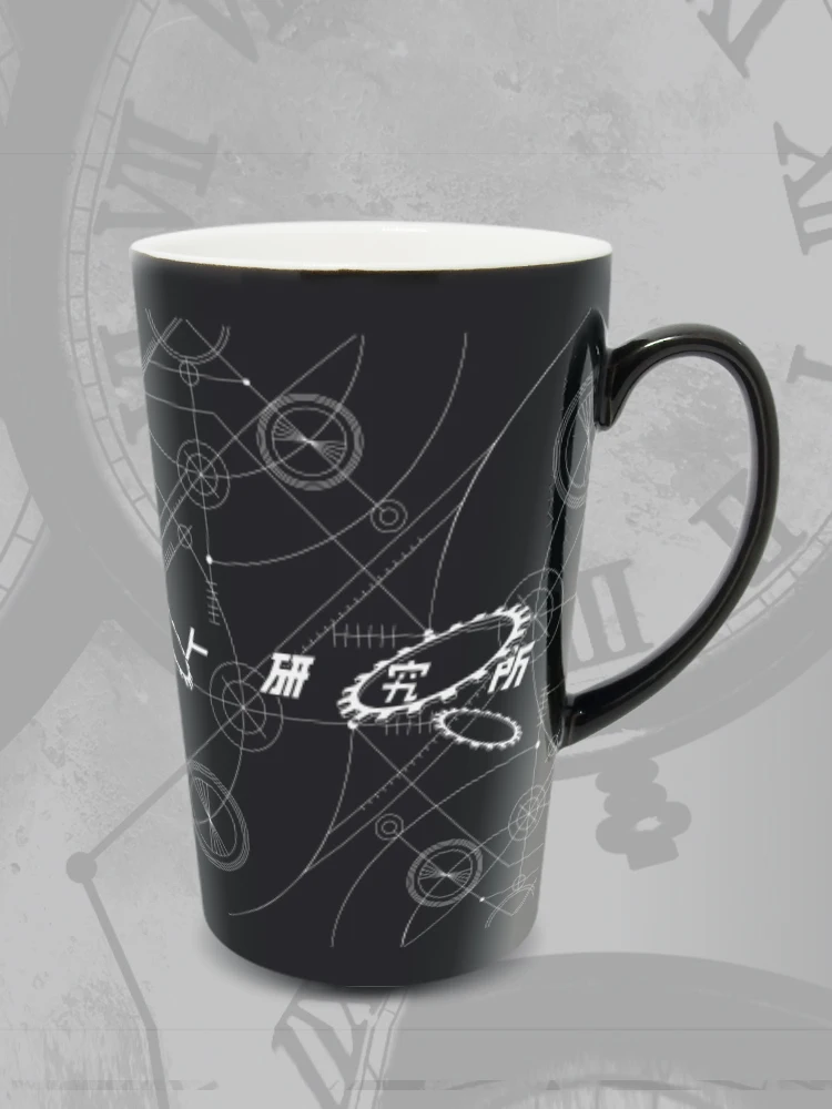 Anime Steins;Gate Makise Kurisu Water Cup Daily Ceramic Coffee Mug Cup+Spoon+Cup lid Men Women Fashion Collection Cosplay Gift