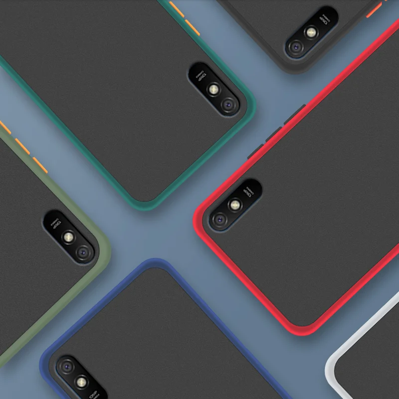 For Xiaomi Redmi 9AT Case Redmi 9i Shockproof Armor Case Redmi 9A Skin Feel Frosted Translucence Soft Clear Hard 9A 9i Cover Red