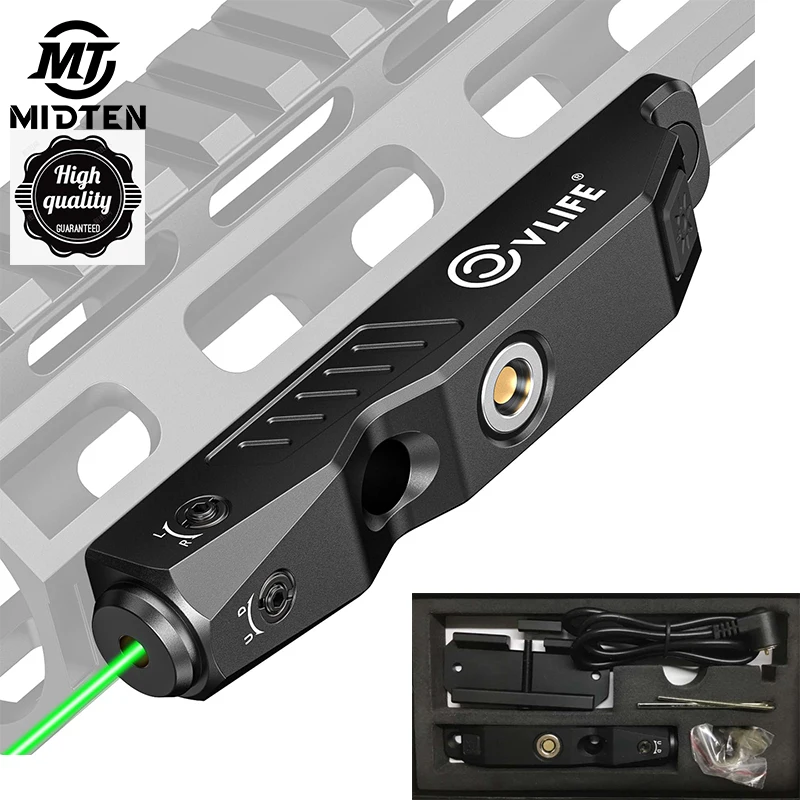 

MIDTEN Green Laser Sight M-Lok Picatinny Rail Magnetic Rechargeable Low Profile Tactical Sight with Strobe Function