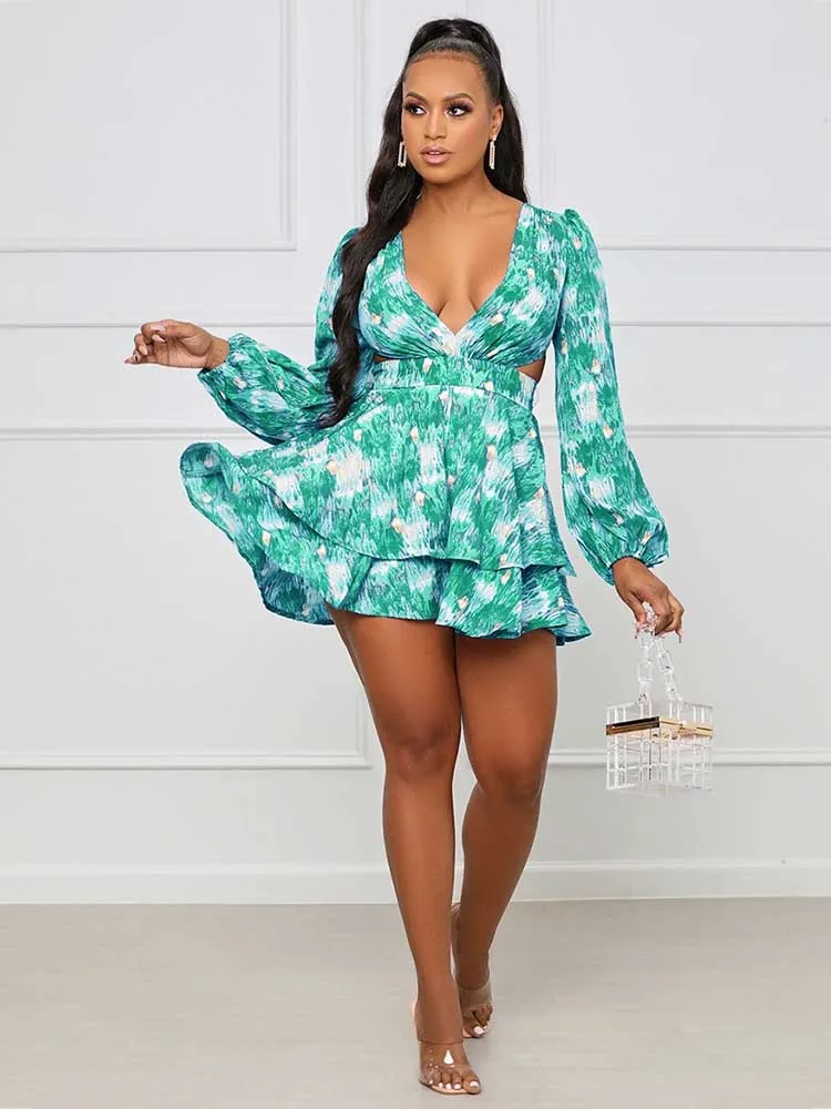 女性用ハイウエストドレス,長袖,サイド付き,シンプル,カット,ショート,秋,卸売り,直送