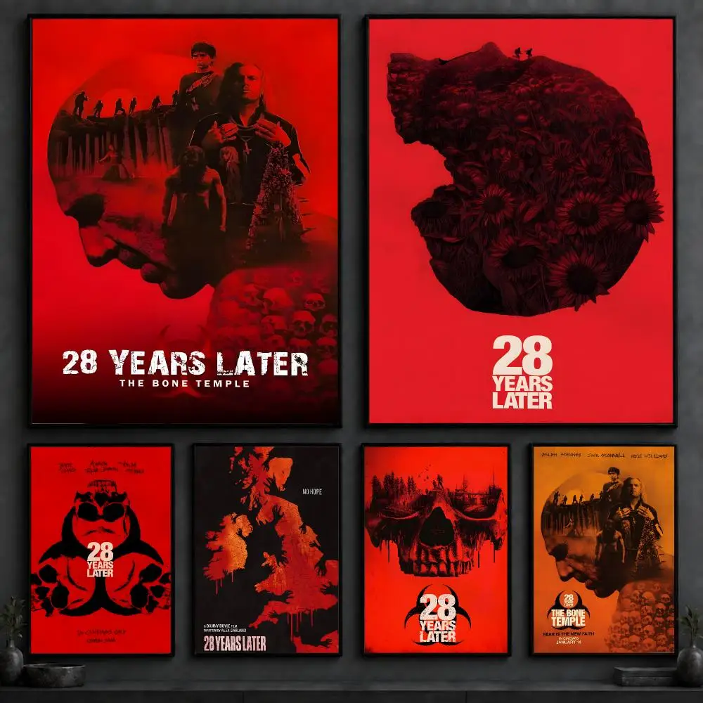 Movie 2-28 Years Later: The Bone TempleS Poster Art  Self-Adhesive No Glue Residue Wall Decor for Bedroom Living Room