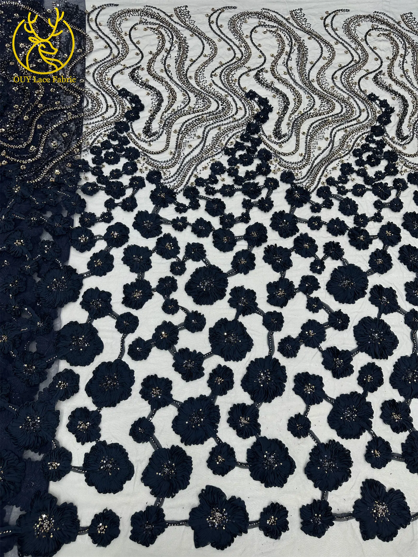 Burgunderroter 3D-Spitzenstoff, afrikanischer Perlen-Spitzenstoff, 5 Yards, nigerianischer Tüll, Pailletten-Spitzenstoff, Party, Damen, Hochzeitskleid, Nähen – Detail 20