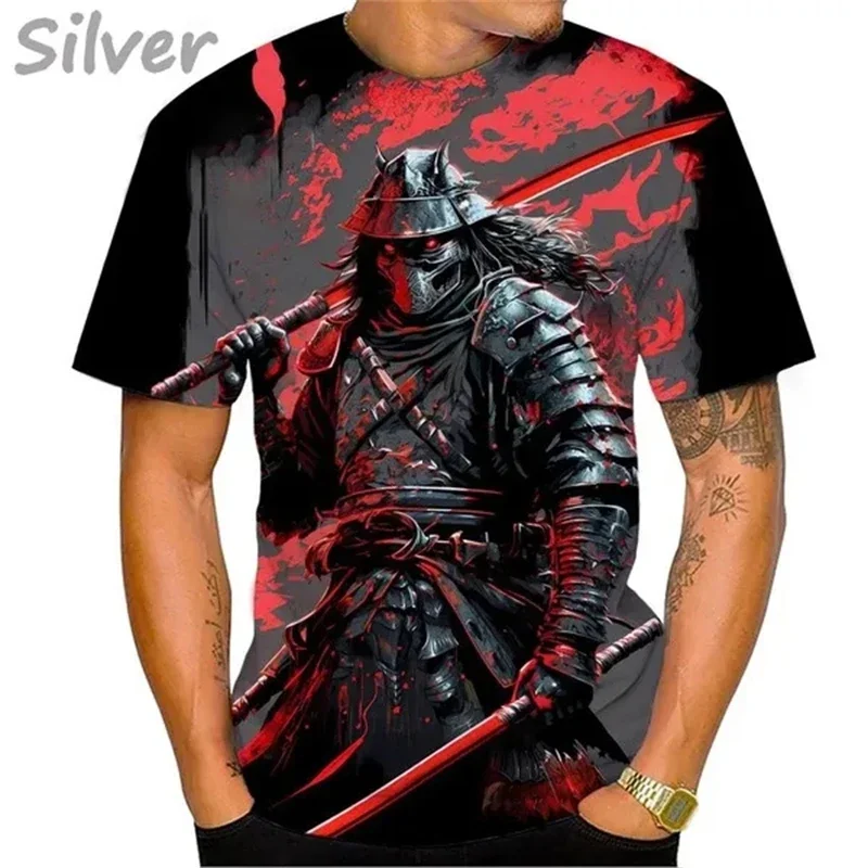 New Japanese Samurai Graphic T-shirt 3D Print Sakura Ninja Short Sleeve Shirt Fashion Casual Tops For Men And Women Clothes Tees