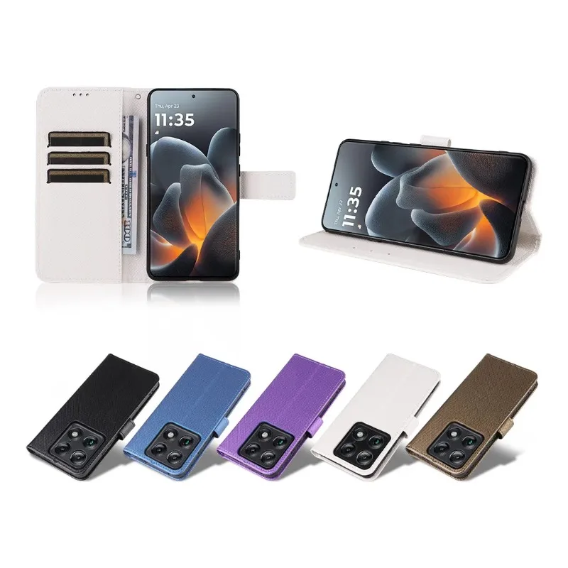 

Flip Wallet Case For Moto X70 Air Pro Diamond Texture Leather Magnetic Bracket Cover For Moto Signature 5G Card Bag Cases