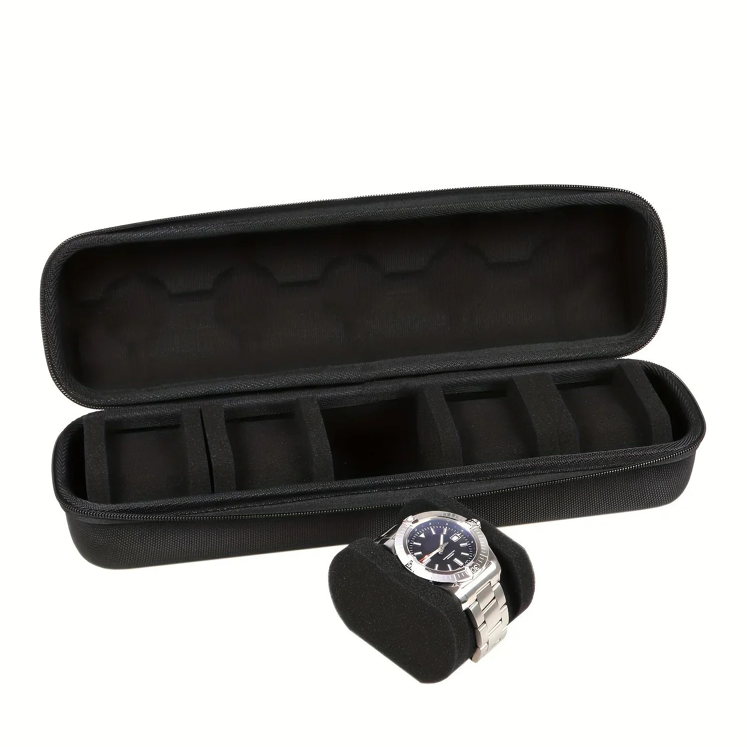 1pc Heavy-Duty Watch Organizer with Flip-Top Lid - 5-Slot Watch Storage Box, Scratch-Resistant Interior, Portable Watch Case image 6