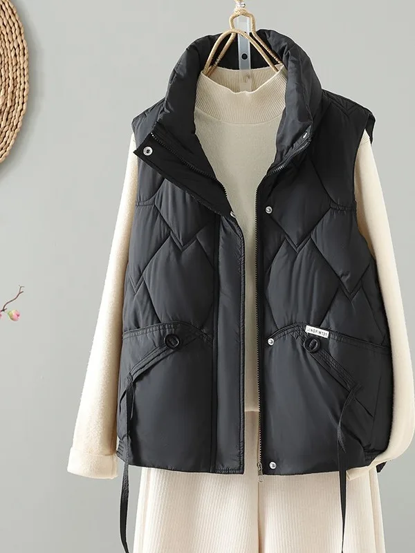 Polyvalent lâche ort gilet Jaet automne hiver nouveau Sle vêtements d'extérieur marque bleu femmes Faion trajet Thiened coton haute...