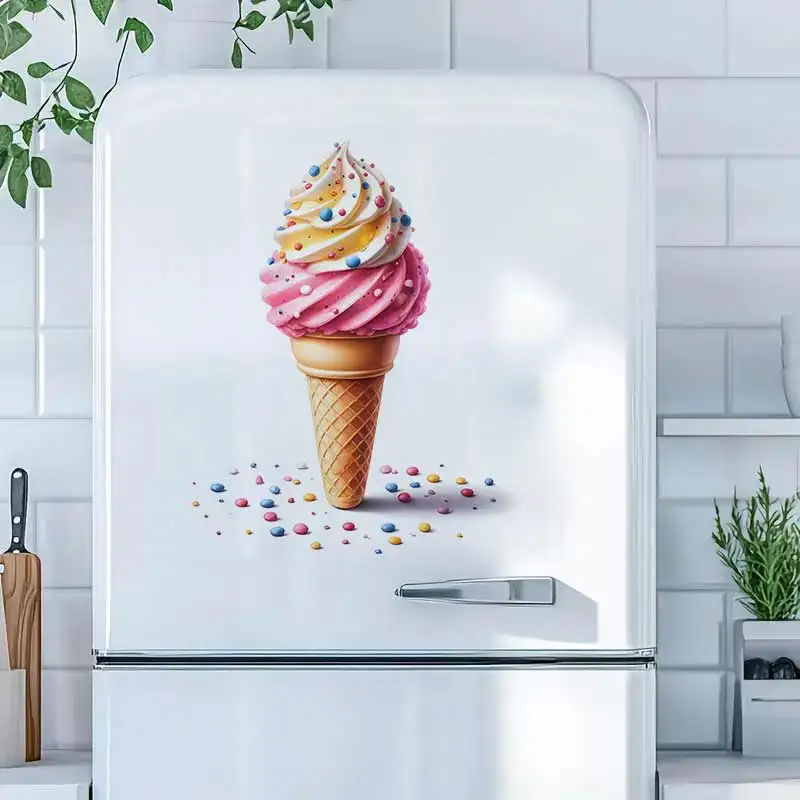 Delicious Ice Cream Wall Stickers Kitchen Decoration Dining Room Living Room Cabinet Refrigerator Home Decoration Decal S663