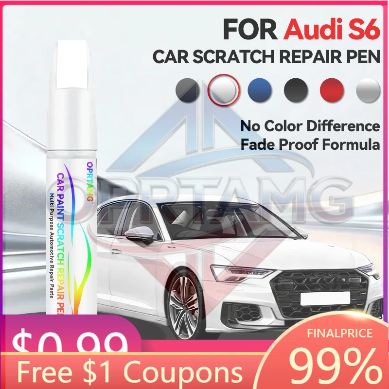 

CCar Paint Repair Pen For 2002-2025 AUDI S6 Paint Scratch Repair Accessories White LY9L LS9R Blue LX5F Black LY9B Gr Car Sticker