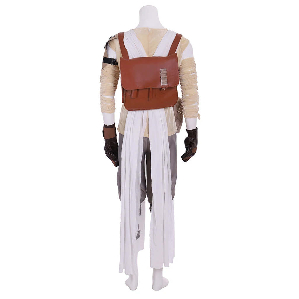 영화 SW 레이 코스프레 코스튬 여성용 상의 바지 숄 의상, 액세서리 포함, 할로윈 파티 쇼 세트