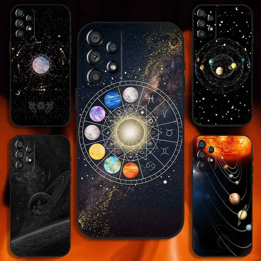 

Space Universe Planetary Stars Phone Case For Samsung Galaxy A20,A21s,A22,A31,A32,A52,A53,A72,73,A80 Soft Black Cover