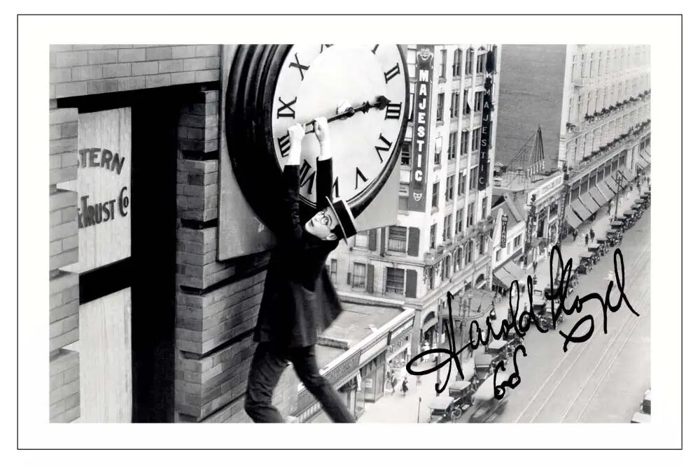 HAROLD LLOYD Signed Art Film Print Silk Poster Home Wall Decor