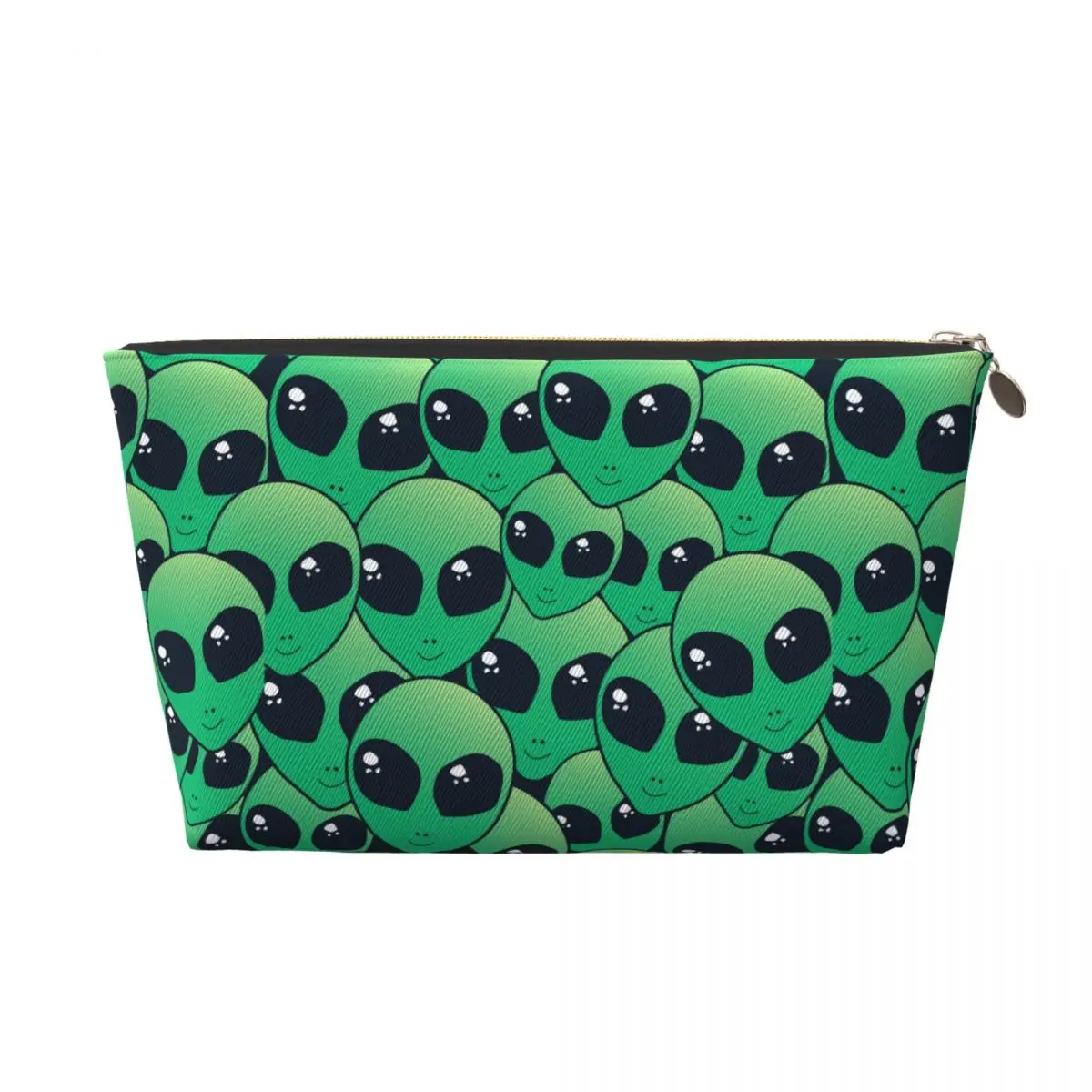 Custom Travel Green Alien Toiletry Bag Fashion Makeup Cosmetic Organizer for Women Beauty Storage Dopp Kit Case