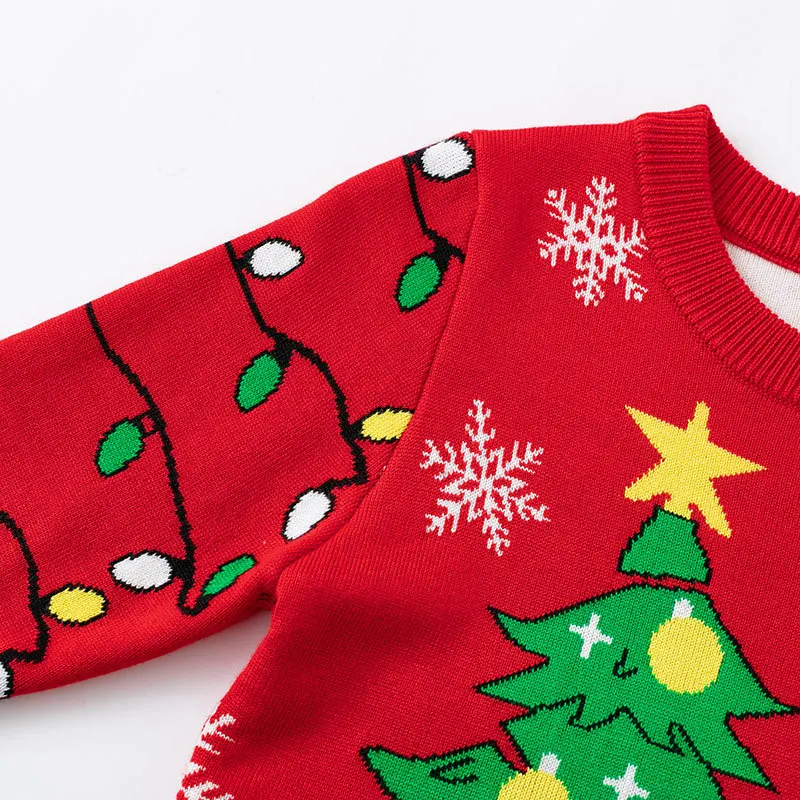 Jersey De Navidad De Punto Trenzado Para Niños – Cuello Redondo, Suave Y Cálido