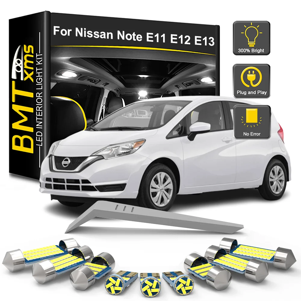 BMTxms For Nissan Note E11 E12 E13 2005 2008 2011 2012-2019 2020 2021 2022 2023 LED Interior Light License Plate Lamp Kit Parts