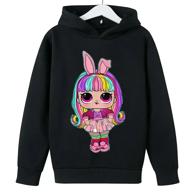 L.O.L.SURPRISE كارتون أنيمي الطباعة الفتيان والفتيات هوديس الربيع والخريف ملابس الأطفال العصرية ولطيفة هوديي