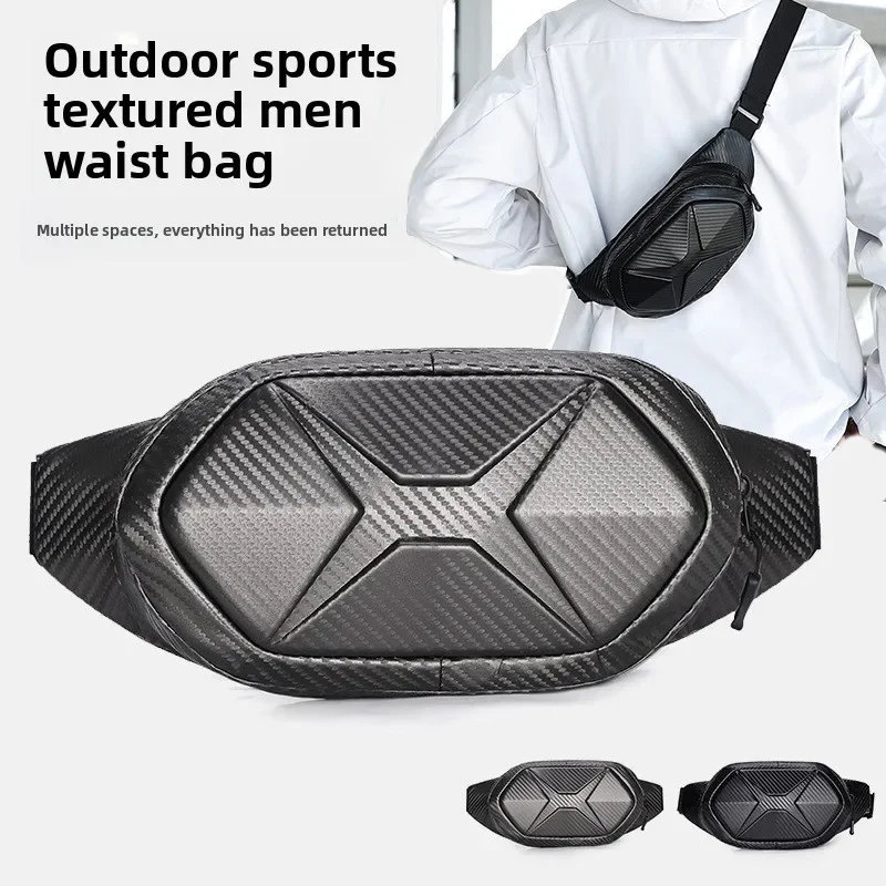 

Модная мужская нагрудная сумка с текстурой углеродного волокна, дизайнерская поясная сумка для велоспорта, крутая уличная одежда, сумки через плечо для мужчин сумка 가방