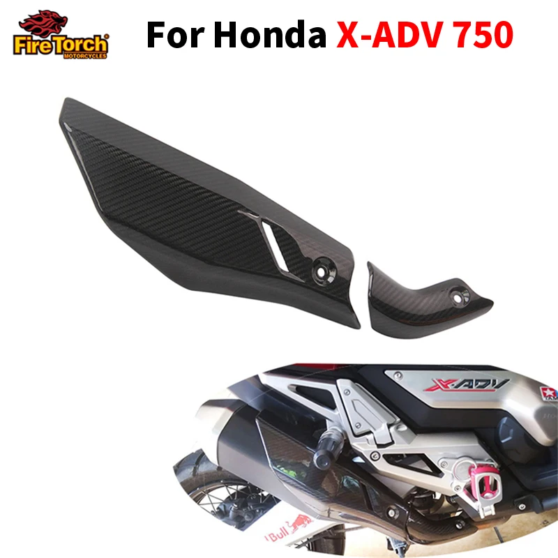 

For Honda X-Adv750 Adv 750 Motorcycle Exhaust System Middle Carbon Fiber Connection Pipe Heat Shield Cover Guard Anti-Scald Shie