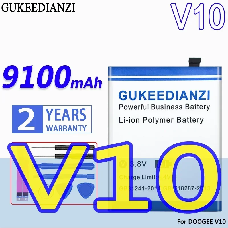 GUKEEDIANZI Brand New BAT21ZN1336000 BAT21M188500 Battery 6900mAh 9100mAh for DOOGEE V20 V10 Mobile Phone Bateria with Tools