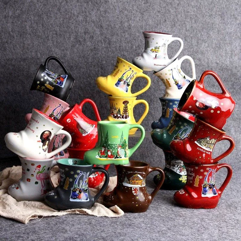 Creative ceramic mugs, Christmas gifts, boots, 3D shaped water cups, Nordic style shoes, water cups, coffee cups