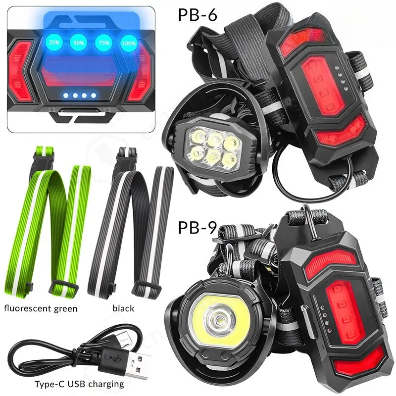 New Chest Night Running Light Wearable Cycling LED Multi-Light Red Warning USB Charging Running Lamp Model Compatible