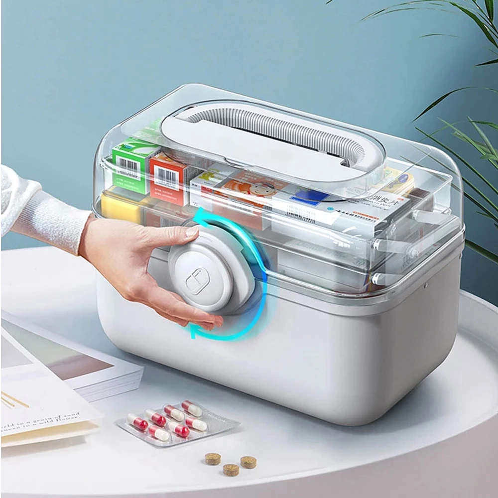 3 Layers Large Capacity Pill Cases Medicine First Aid Kit аптечка Family Emergency Storage Boxes Organizer With Handle Capacity