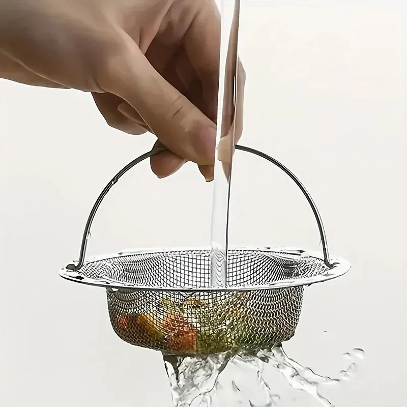 

Premium Stainless Steel Sink Strainer Basket with Handle for Kitchen RV Dishwasher Waste Filter Restaurant Bathroom Drain Hopper
