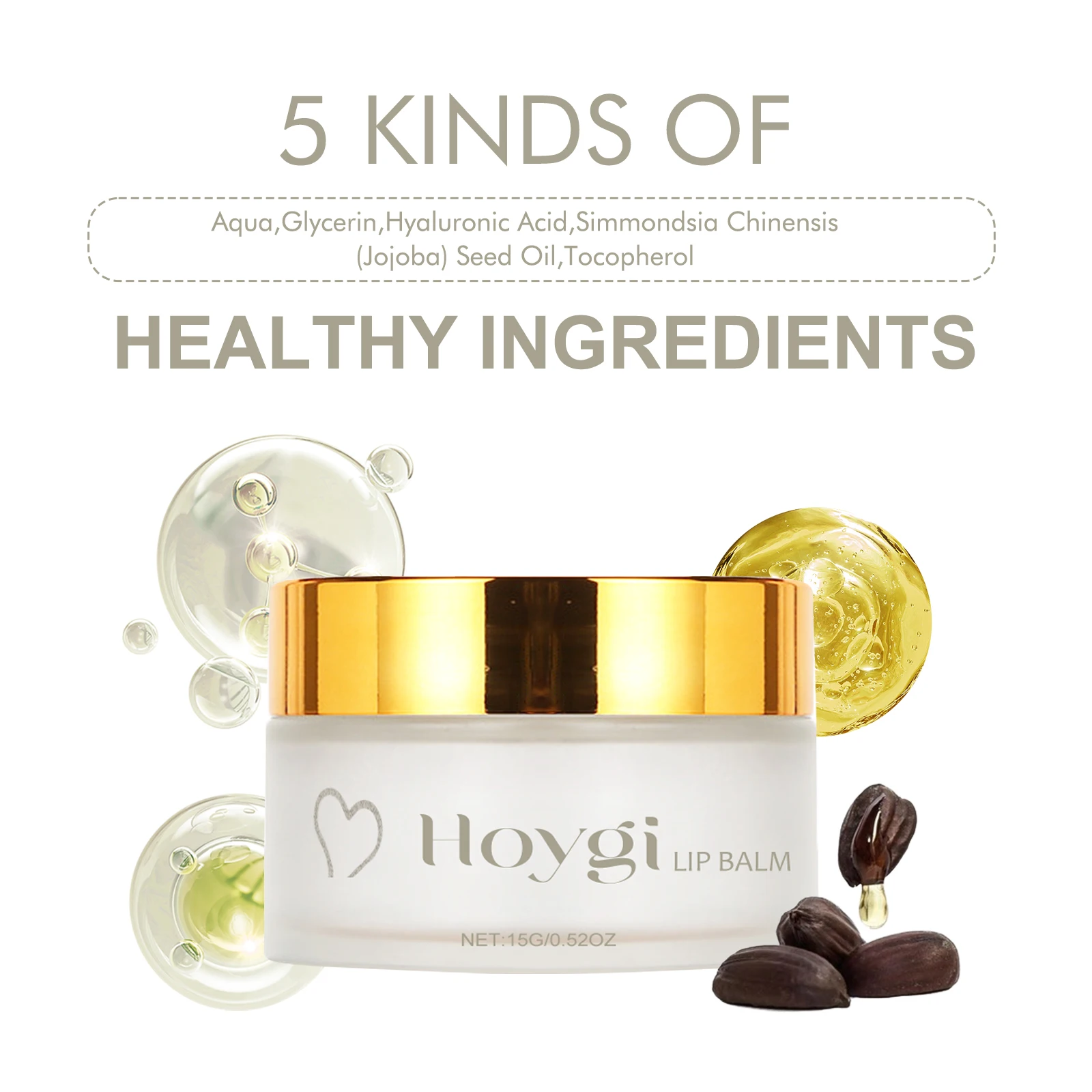 Hoygi Balsamo per labbra Dissolvenza Linee labbra Anti Cracking E Peeling Idratante Acqua abbellisce Cura delle labbra 1 pz