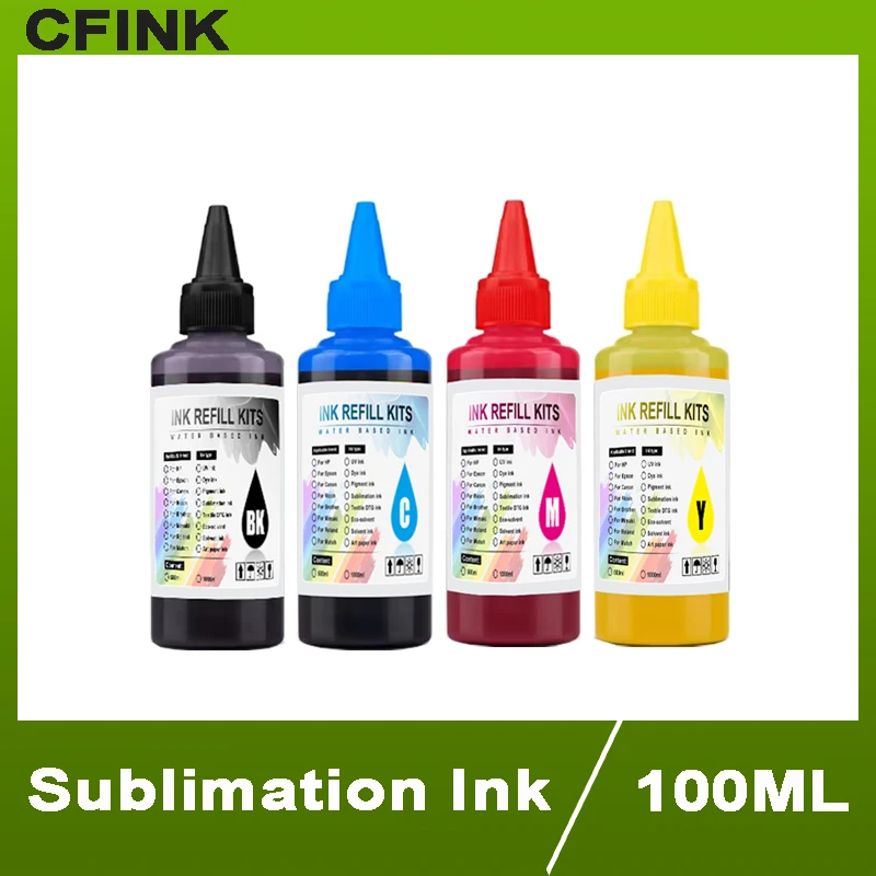 

CFINK 100ML Ink Bottle Sublimation Ink for Epson desktop printer heat transfer ink for T-shirt cotton Mugs tinta sublimación