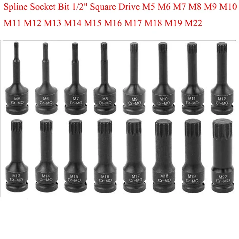 12 Point TORX Security Screwdriver Bit Set. S2 Steel Impact Driver M5 M6 M7 M8 M9 M10 M11 M12 M13 M14 M15 M16 M17 M18 M19 M22