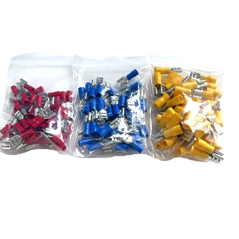 50/280pcs Female Crimp Terminals 2.8mm 4.8mm 6.3mm FDD MDD Insulated Spade Wire Connector Electrical Wiring Cable Plug