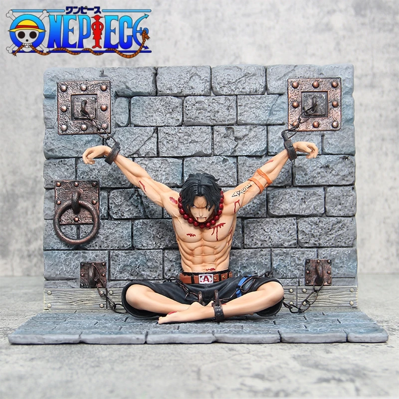 

22cm Anime One Piece Portgas D Ace Figure Gk Prison Manga Statue Pvc Action Figurine Collectible Model Kids Toys Gifts