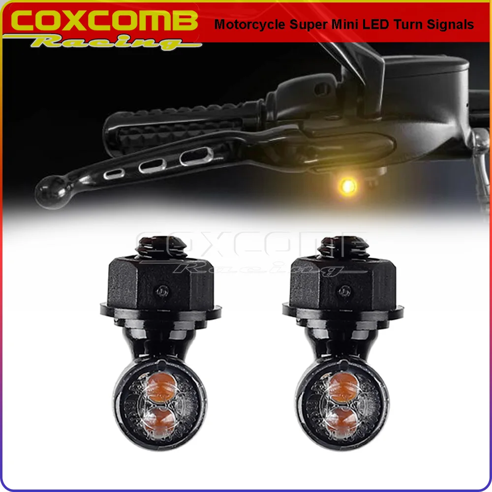 

E24 E-Mark 12v LED Micro Turn Signals Light Front Rear Mini Blinker For Honda Suzuki Kawasaki Yamaha Tiny Indicator Flasher Lamp