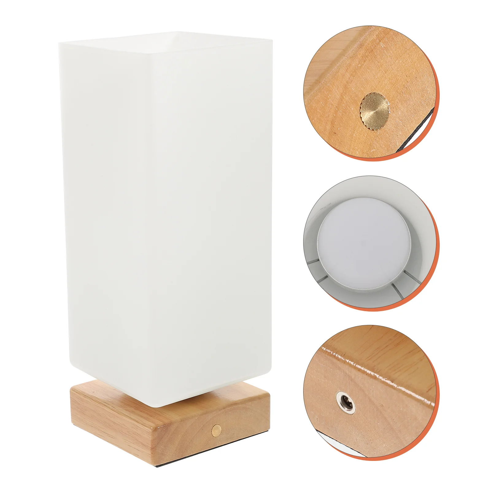 

Touch Dimmable Night Light Vase Lamp Wooden Base Glass Shade Aesthetic Desk Lamp For Bedroom Living Room Decor