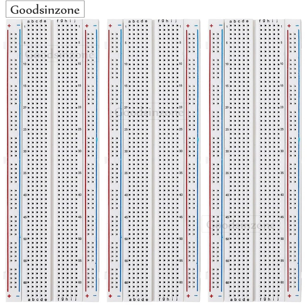 3Pcs Solderless Prototype Breadboard 830 tie Points Breadboard for Raspberry Pi 5 4B for Arduino DIY 3 X 830 Tie-Points (3pcs/Lo