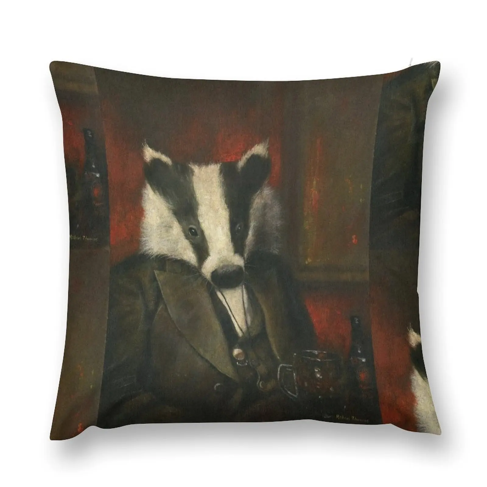 Mr Badger Throw Pillow Plaid Sofa Pillow Decor Pillow Case Christmas cover luxury