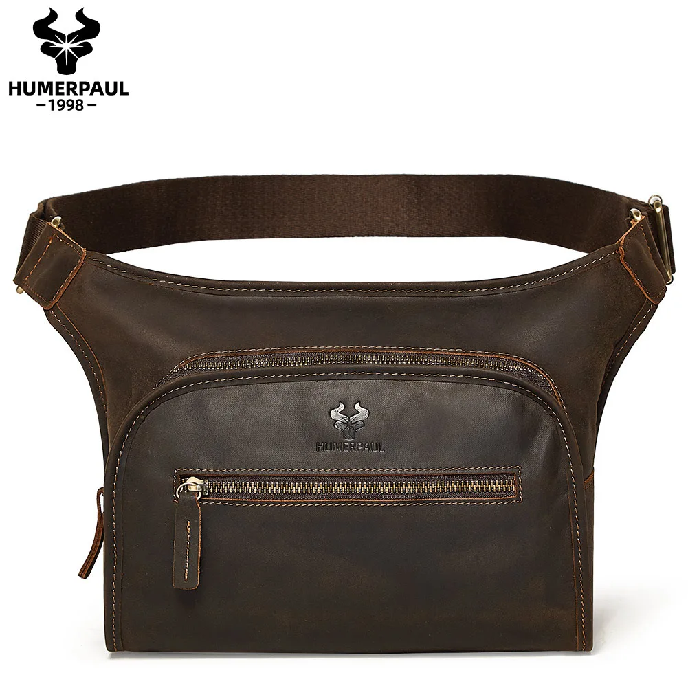 Bolso cruzado de cuero para hombre de gran capacidad para ir al trabajo, bolso de hombro, mochila de moda de piel de vaca de capa superior