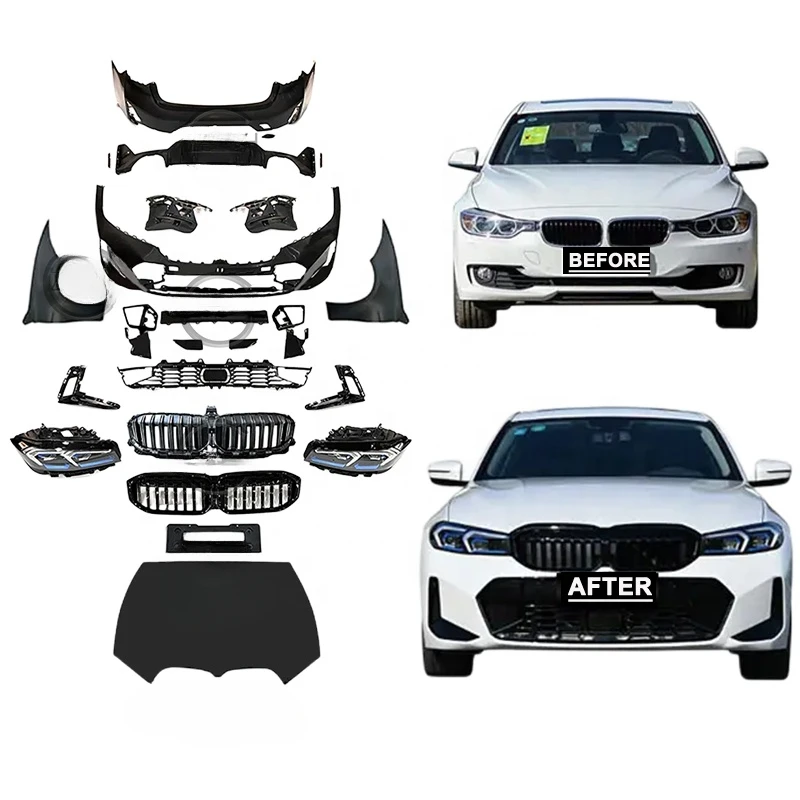 

Old to new Body kit For 3 Series F30 F35 facelift 2023 G20 G28 MT body kits Fender headlights front rear bumper