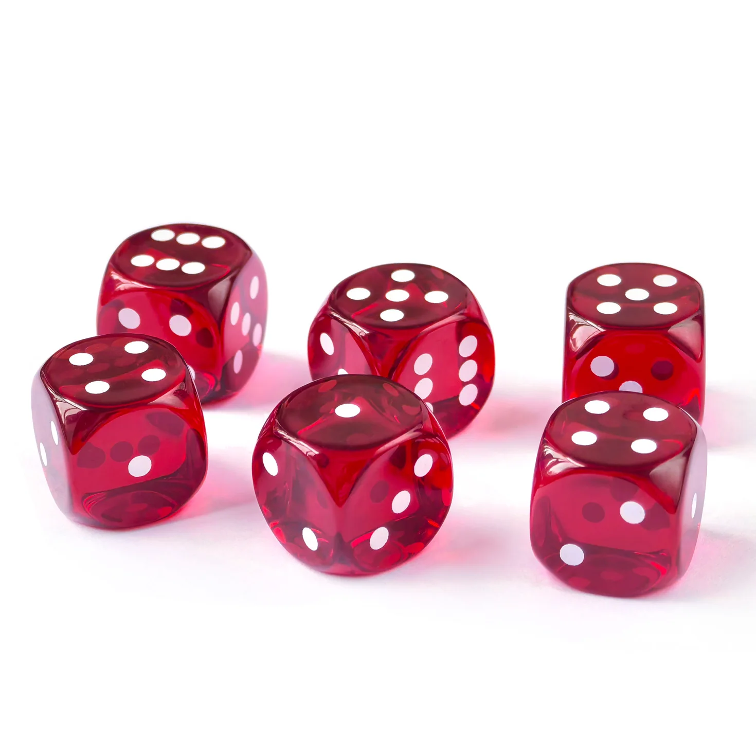 14.5MM Printing Precision Dice Translucent Colors 0.57inch, 6pcs Set