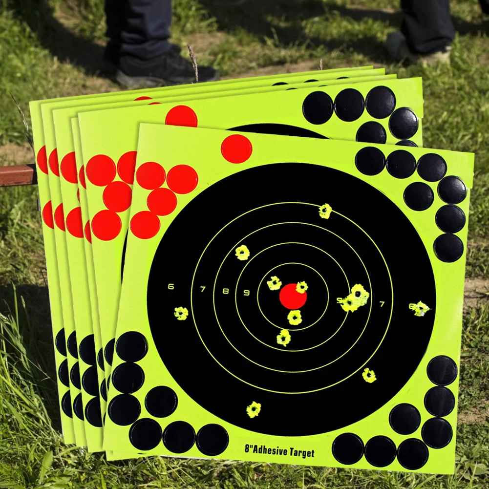 5-100PCS 203*203MM Splatter Target High Visibility Adhesive Shooting Target Stickers Reactive Hunting Shooting Training Paper