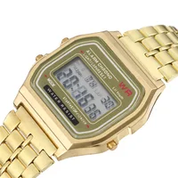 Femmes hommes unisexe montre or argent noir Vintage LED numérique sport militaire montres électronique numérique présent cadeau mâle 1