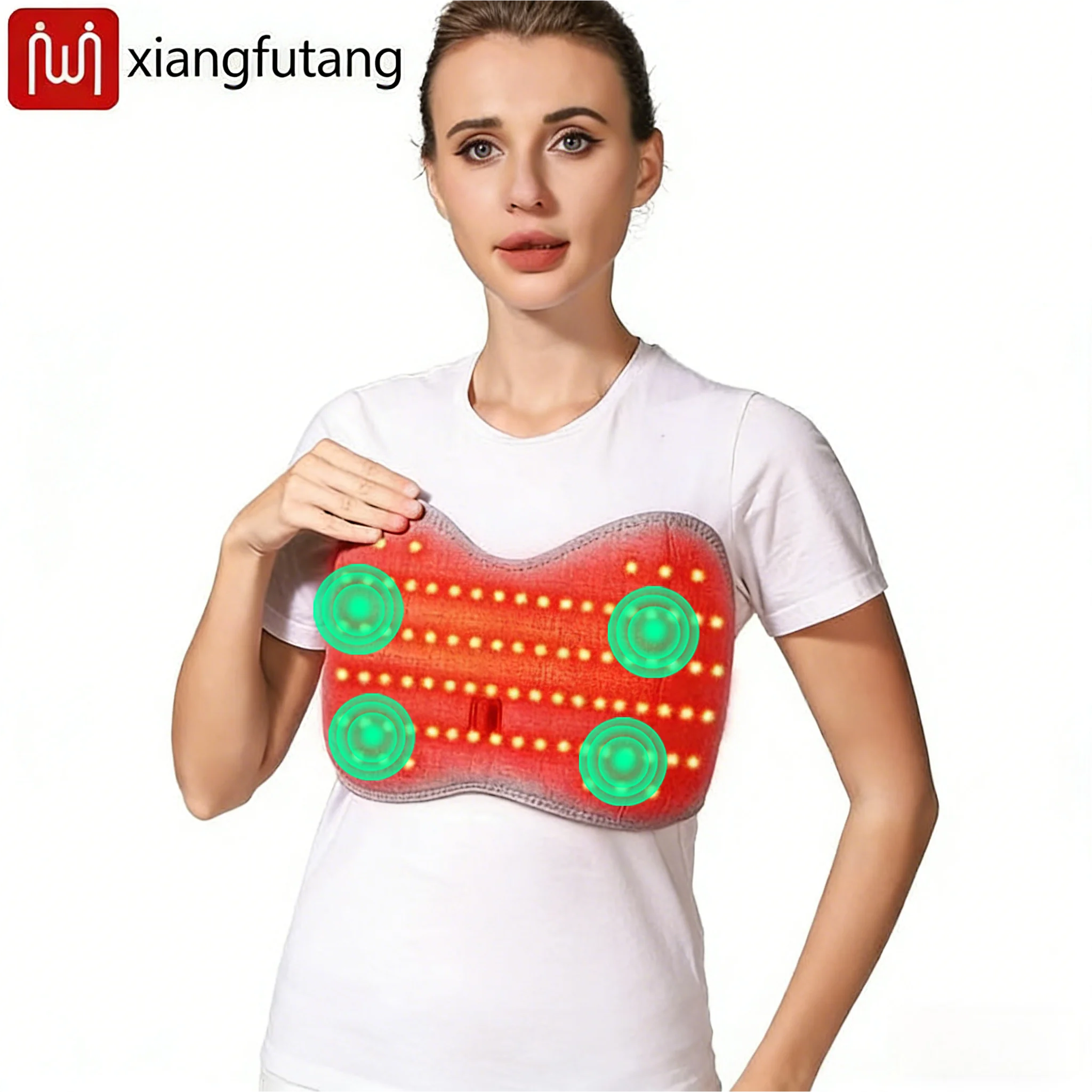 

Red Light Heating Chest Protector Promotes Breast Blood Circulation Relieves Pain Clears Mammary Glands Breast Massager