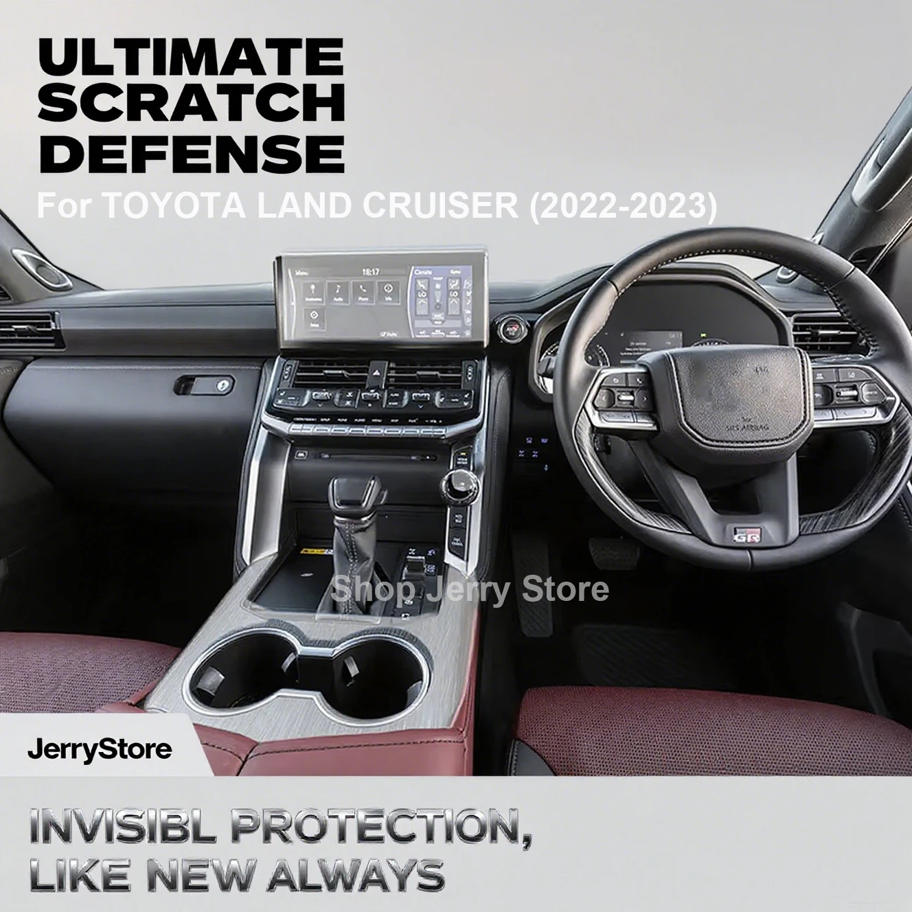 

For TOYOTA LAND CRUISER (2022-2023) Transparent TPU Protective Film Car Interior Center Console Anti-scratch Repair Car Stickers