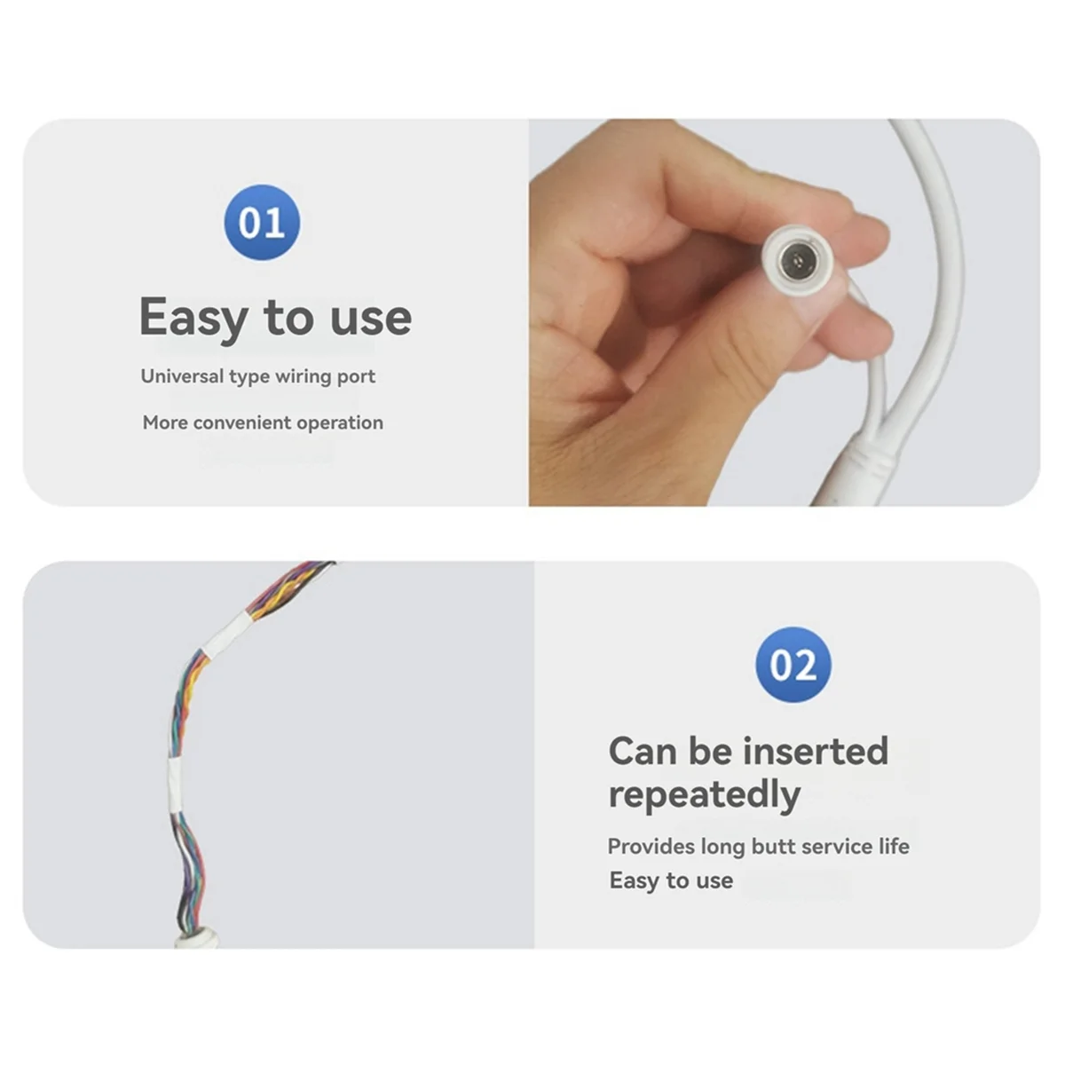 SCLS Ethernet LAN Cable 10 Pin 10 Core PoE RJ45 Network Cable for IP Camera, High-Speed Data Transfer