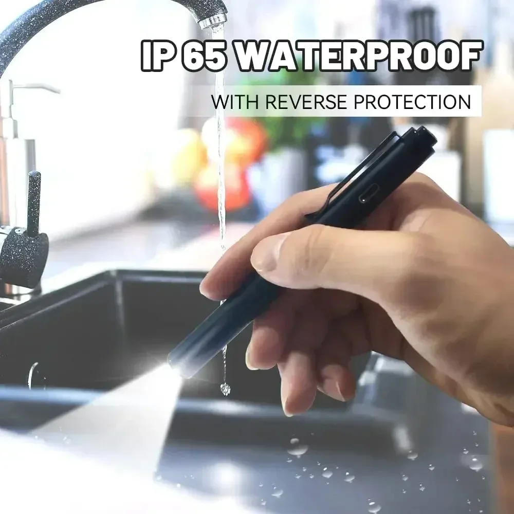 USB Rechargeable Portable Medical Penlight Emergency Flashlight Rechargeable 2 in 1 Pocket LED Pen Lights with Pupil Gauge