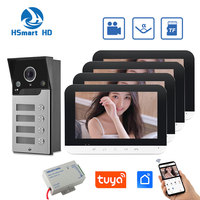 Tuya WiFi 7 inch Monitors 2/3/4 Apartment/Family Video Door Phone Intercom System IR Doorbell Waterproof Camera Access Control