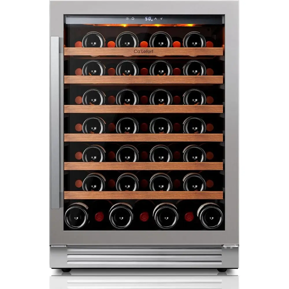 

24 Inch 61-Bottle Wine Cooler with Glass Door, 40-65°F Temperature Control, LED Lighting, Suitable for Home/Bar/Kitchen (5.65 cu