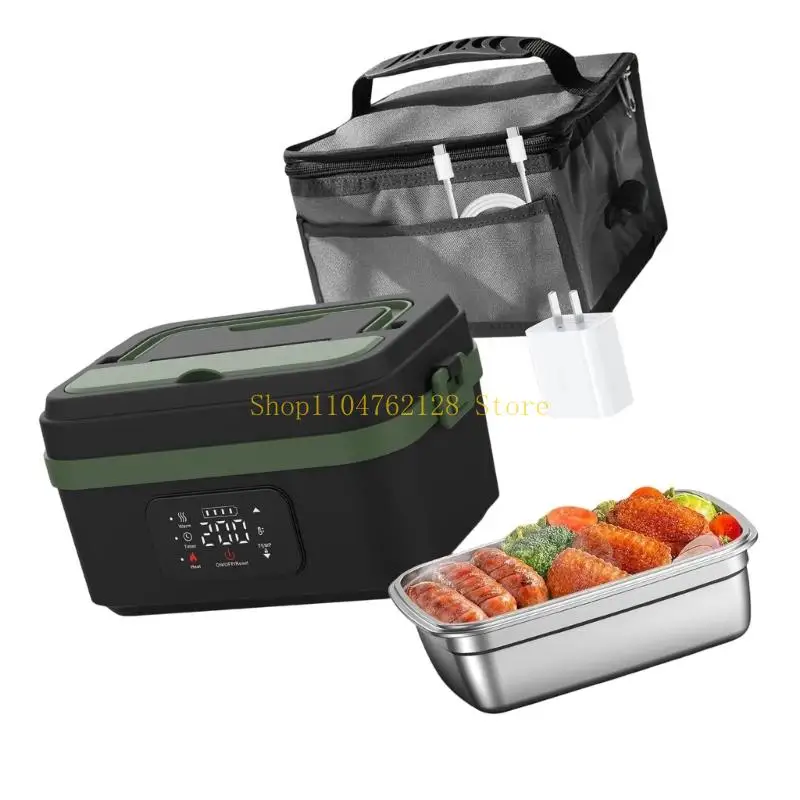 Portable Heated Lunch Box with Removable 304 Steel Insert, Carry Bag and Keep-Warm Use for Office and Camp Days best sale