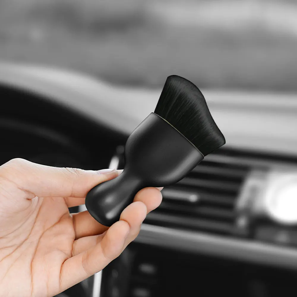 Air Conditioner Air Outlet Cleaning Soft Brush with Shell Car Crevice Dust Removal Artifact Brush Car Interior Cleaning Tool