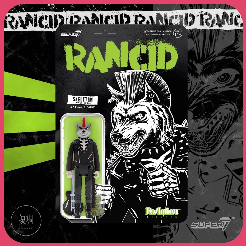 

Super7 Rancid ReAction Figure Skeletim Wave 3 Wolf Head Toy Collection Gift Boy Halloween Birthday